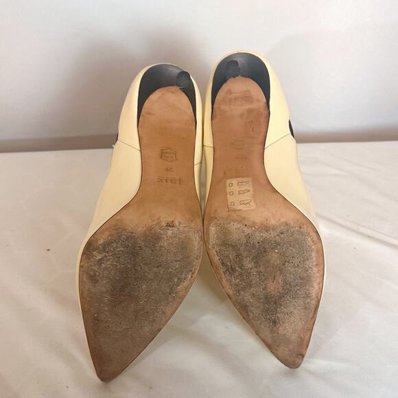 JOIE Abbie Heeled Stiletto Pointed Patent Leather Chelsea Boot in Ivory … - Picture 8 of 9